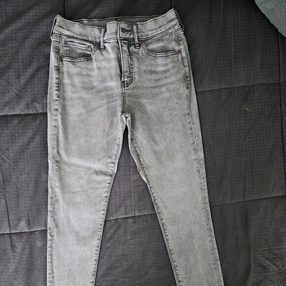 Express High Waisted Skinny Washed Grey Jeans - Picture 1 of 6